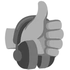 pulgar hacia arriba + auricular