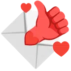 pulgar hacia arriba + carta de amor