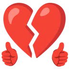 pulgar hacia arriba + corazón roto