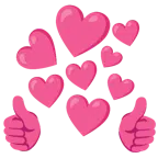 pulgar hacia arriba + corazón con flecha