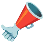 pulgar hacia arriba + megáfono