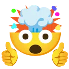 pulgar hacia arriba + cabeza explotando