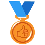 pulgar hacia arriba + medalla de bronce