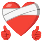 pulgar hacia arriba + corazón vendado