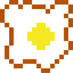 Computerspiel-Monster + Spiegelei in Bratpfanne