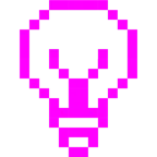 Computerspiel-Monster + Glühbirne