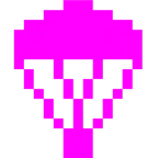Computerspiel-Monster + Fallschirm