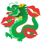 marca de beso + dragón