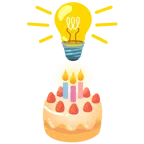 lâmpada + bolo de aniversário