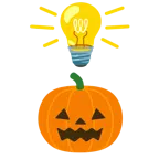 lâmpada + abóbora de halloween
