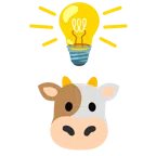lâmpada + rosto de vaca