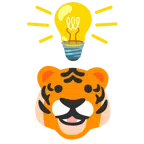 lâmpada + rosto de tigre