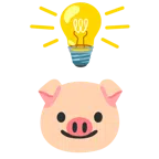 lâmpada + rosto de porco