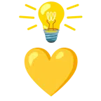 lâmpada + coração amarelo