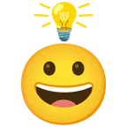 lampadina + faccina con un gran sorriso