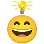 lampadina + faccina con sorriso e occhi sorridenti