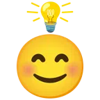 lampadina + faccina con occhi sorridenti