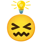 lâmpada + rosto perplexo
