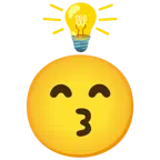 lampadina + faccina che bacia con occhi sorridenti