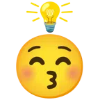 lampadina + faccina che bacia con occhi chiusi