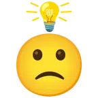 lâmpada + rosto meio triste