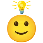 lampadina + faccina con sorriso accennato