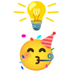 lampadina + faccina che festeggia