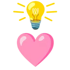 lâmpada + coração rosa