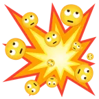Zusammenstoß + Augen verdrehendes Gesicht