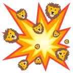 Zusammenstoß + Löwe