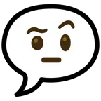 Sprechblase mit drei Punkten + Gesicht mit hochgezogenen Augenbrauen