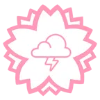Blumenstempel + Wolke mit Blitz