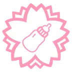 Blumenstempel + Babyflasche