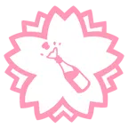 Blumenstempel + Flasche mit knallendem Korken