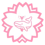 Blumenstempel + blasender Wal