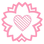 Blumenstempel + grünes Herz