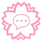 Blumenstempel + Sprechblase mit drei Punkten