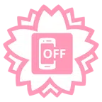 Blumenstempel + Mobiltelefon aus