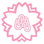 Blumenstempel + verhakte Büroklammern