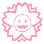 Blumenstempel + grinsendes Gesicht