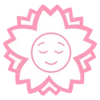 Blumenstempel + erleichtertes Gesicht