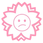 Blumenstempel + verwundertes Gesicht