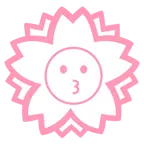 Blumenstempel + küssendes Gesicht