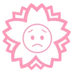 Blumenstempel + besorgtes Gesicht