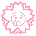 Blumenstempel + weinendes Gesicht