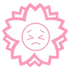 Blumenstempel + entschlossenes Gesicht