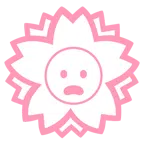 Blumenstempel + entsetztes Gesicht
