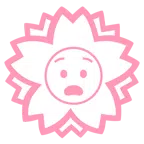 Blumenstempel + qualvolles Gesicht