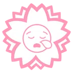 Blumenstempel + schläfriges Gesicht