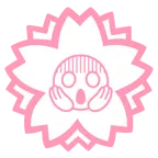Blumenstempel + vor Angst schreiendes Gesicht